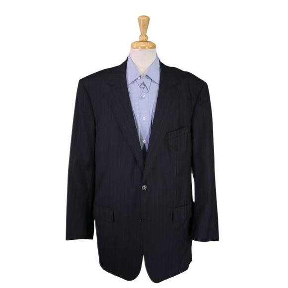 Brooks Brothers Golden Fleece Navy Blue Pinstripe Loro Piana Wool Blazer 45L - Picture 1 of 9
